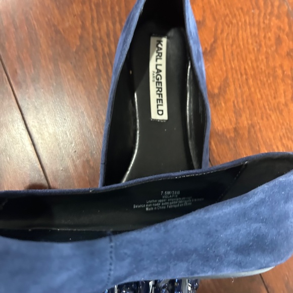 Lot of 2 Dressy Flats w/ Bow Blue Maroon Karl Lagerfeld Charter Club Size 7.5 - Picture 6 of 7